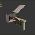 Modern Staircase Design Featuring White Steps Black Intricate Railings And Wooden Treads