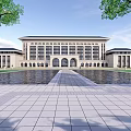 New Chinese Teaching Building Office Building Cave Style Architecture School Architecture Hotel Architecture Nursing Home Industrial Park Activity Center Service Center Complex Building 3d model