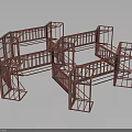 Heavy Duty Red Steel Scaffolding Equipment Frame For Construction Support Structures