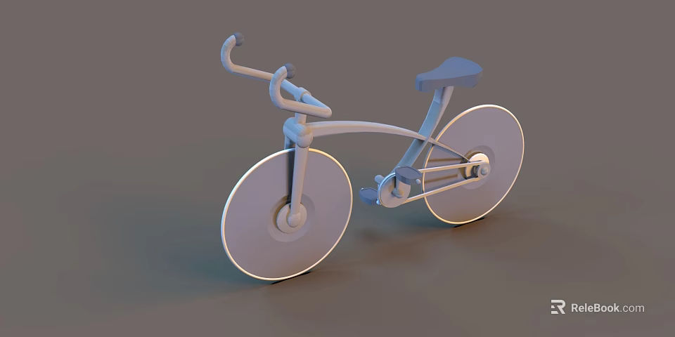 Modern Minimalist Bicycle Design With Sleek Frame And Large White Wheels 3d model 