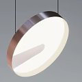 Two Modern Circular Pendant Lights With Metallic Frame And White Luminous Shade 3d model