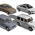 Toy Car Models Featuring Sedans and SUVs in Gold Silver and Gray Colors