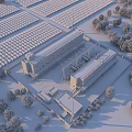 Modern Industrial Factory With Solar Panels Wind Turbines And Green Surroundings