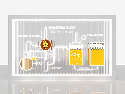 Traditional Beer Brewing Process With Malt CO2 Fermentation And Brewing Equipment 3d model