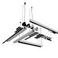 Modern Minimalist Lighting Fixture Combination Featuring Pendant Lamps Recessed Lights And Adjustable Brackets