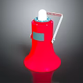 Red Modern Computer Speaker With White Top And Silver Stand Design