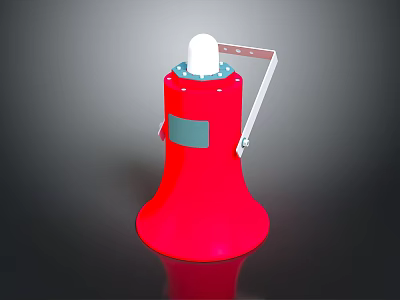 Red Modern Computer Speaker With White Top And Silver Stand Design 3d model