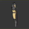 Silver And Gold Warrior Armor With Chest Plate Arm Guards Leg Armor And Cape