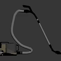 Modern Beige And Black Vacuum Cleaner With Long Hose And Wheels Design