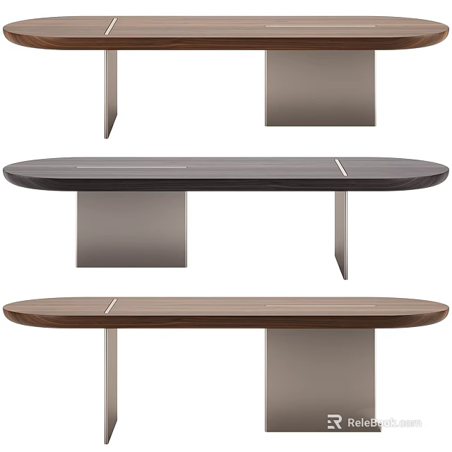 Modern Wooden Tables With Metal Support Legs And Different Color Tops Design 3d model 