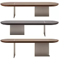 Modern Wooden Tables With Metal Support Legs And Different Color Tops Design