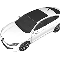 White Modern Sedan With Sleek Aerodynamic Body And Black Alloy Wheels