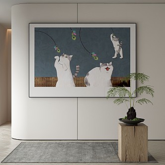 Nordic Animal Painting Decorative Painting 3d model