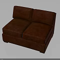 Red Fabric Two Seater Sofa With Modern Comfortable Upholstered Design 3d model