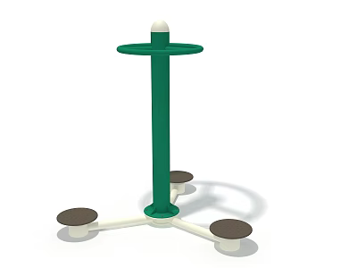 Outdoor Sports Equipment With Green Pole Top Platform And Foot Pedals 3d model