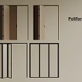 Poliform Modern Folding Doors With Wooden And Glass Panel Designs 3d model