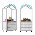 Stylish White Display Shelves with Drawers on Wheels ARK CAFE Signage and Display Items