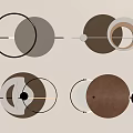 Modern Geometric Wall Decor With Circular Shapes In Gold Brown And White