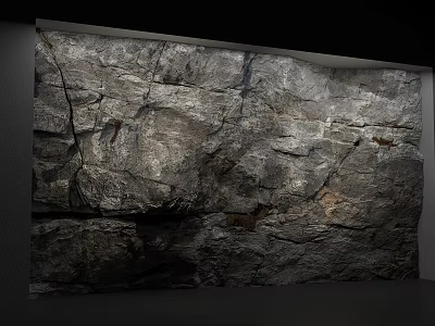 Natural Stone Feature Wall With Rustic Textured Surface And Cracked Design 3d model