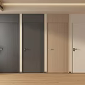 Modern Hinged Doors with Four Colors for Contemporary Interior Design 3d model
