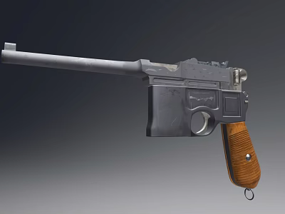 Vintage Weapon Classic Pistol With Wooden Grip And Metal Components 3d model