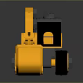Yellow Plastic Toy Excavator With Tracks Shovel Cab For Kids Play