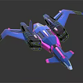 Futuristic Passenger Aircraft With Blue Pink Color Scheme Sleek Design And Large Engines
