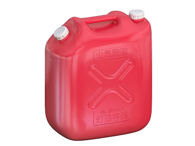 Heavy Duty Red Industrial Fuel Storage Container with White Caps and Handle 3d model