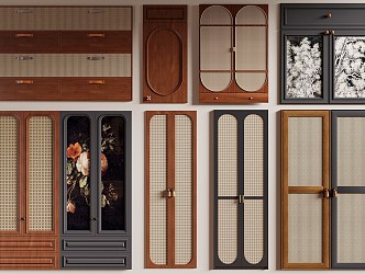 Door Panel Cabinet Door Rattan Door Panel Wall Panel Screen Partition 3d model