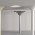 Modern Columns with Beige Silver White Tones in Minimalist Space with Ceiling Lighting