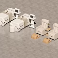 Modern Beauty Hair Salon Interior With Professional Treatment Beds And Styling Chairs