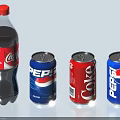 Coca Cola And Pepsi Cola Drinks In Bottle And Cans Packaging 3d model