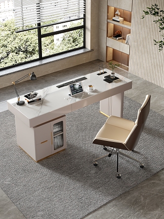 Modern Desk New Scene One Set of Desk New Set 3d model