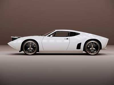 White Sports Car With Sleek Modern Body And Stylish Alloy Wheels Design 3d model