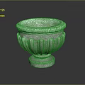 Classical Stone Planter With Carved Patterns And Pedestal Base For Garden 3d model