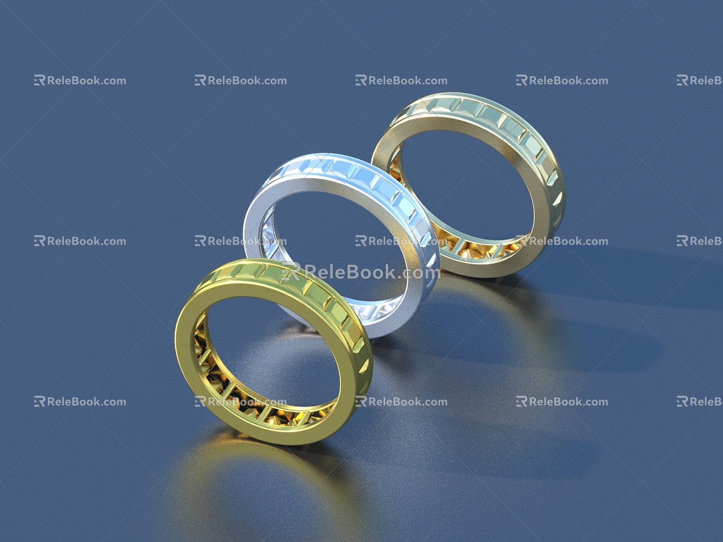 Rings Gold Rings Silver Rings Jewelry 3d model