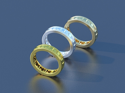 Rings Gold Rings Silver Rings Jewelry 3d model