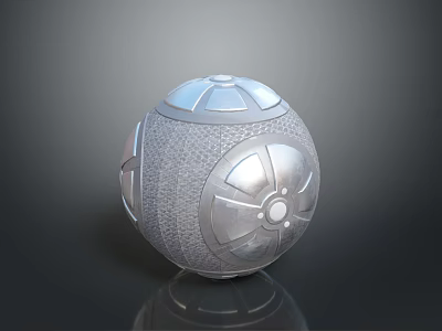 Detailed Spherical Satellite 3D Model With Textured Panels And Mechanical Structure 3d model