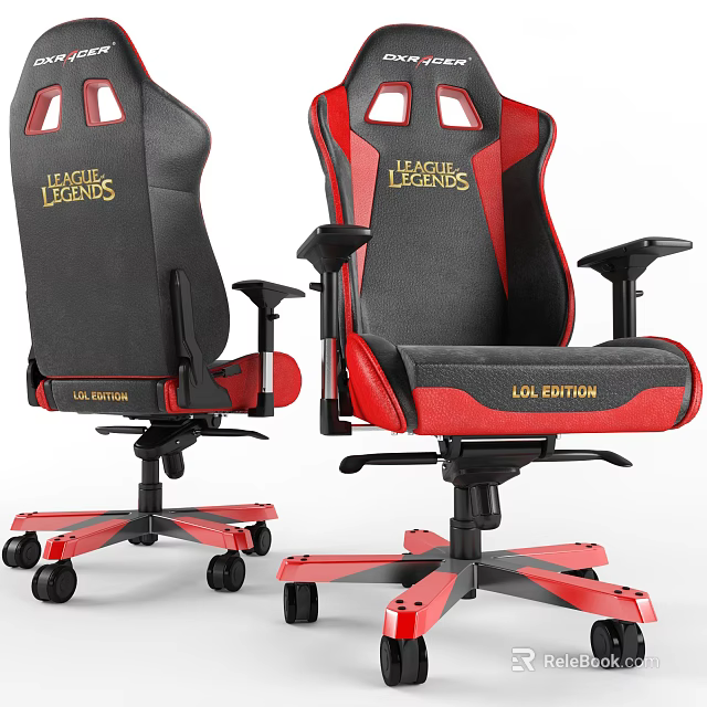 League of Legends LOL Edition Black and Red Gaming Office Chair with Logo Design 3d model 