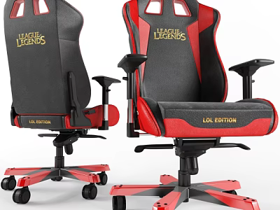 League of Legends LOL Edition Black and Red Gaming Office Chair with Logo Design 3d model