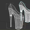 Shiny Black Patent Leather Platform High Heel Shoes with Stiletto Heel and Gold Chain Details