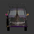 Purple Van with Crocodile Mouth Design and Roof Rack Decorative Patterns