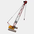 Functional Construction Crane Vehicle With Red Telescopic Boom And Stable Chassis 3d model