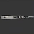 Futuristic Sci-Fi Weapon With Metallic Structure Detailed Sights And Mechanical Parts