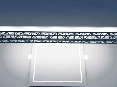 Sleek White Swing Door With Black Metal Frame And Round Side Lights 3d model