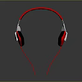 High Quality Red Wired Over Ear Computer Headphones With White Black Accents