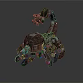 Mechanical Scorpion 3D Model With Metal Legs And Robotic Tail Structure