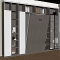 Modern Multifunctional Storage Cabinet With Wooden Glass Doors And Compartmentalized Shelves
