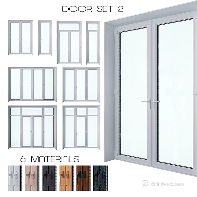 Swing Door Options With Multiple Materials And Modern Designs For Home Interiors 3d model 
