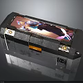 Modern Metallic Tech Device Enclosure With Display Screen Image And Orange Indicators 3d model